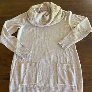 New York & Co, Beige Cowl Neck Tunic Sweater, M